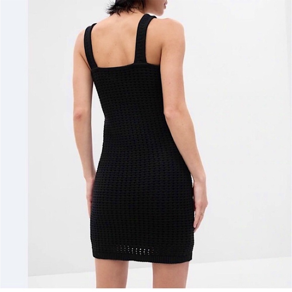 GAP Crochet Mini Dress Black